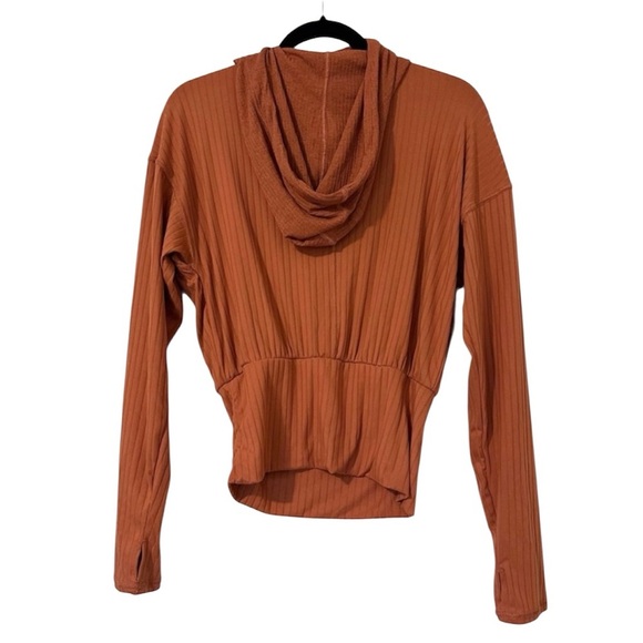Free People Movement Hooded Tap In Layering Top Womens Small Orange - Picture 10 of 10